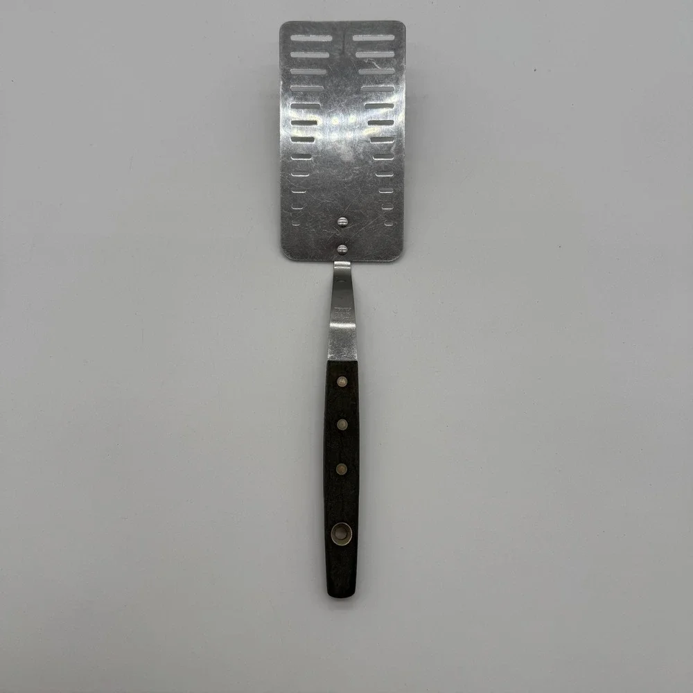 Vintage Maid of Honor Slotted Spatula Stainless Steel Wood Handle Made in USA